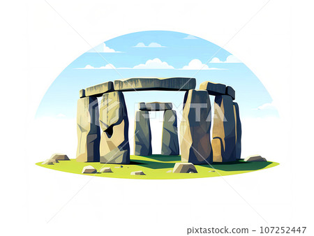Illustration of beautiful view of Stonehenge, United Kingdom Illustration of beautiful view of Stonehenge, United Kingdom 107252447
