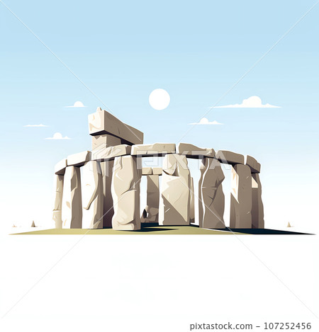 Illustration of beautiful view of Stonehenge, United Kingdom Illustration of beautiful view of Stonehenge, United Kingdom 107252456