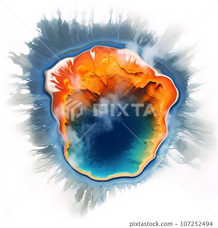 Illustration of Yellowstone National Park, USA 107252494