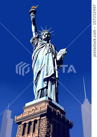 Illustration of the Statue of Liberty in New York, USA 107252497