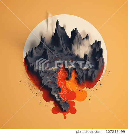 Illustration of Yellowstone National Park, USA 107252499