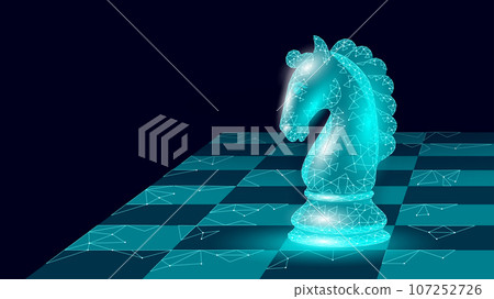 White chess piece horse 3d on background Vector Image