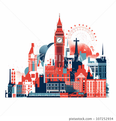 Illustration of the beautiful city of London. United Kingdom 107252934