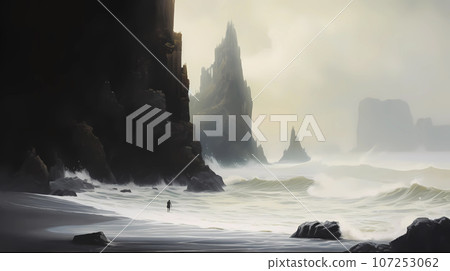 Illustration of a beautiful view of Iceland 107253062