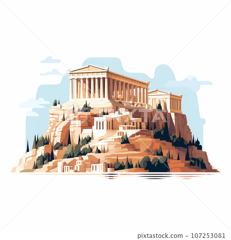 Illustration of beautiful view of Athens, Greece Illustration of beautiful view of Athens, Greece 107253081