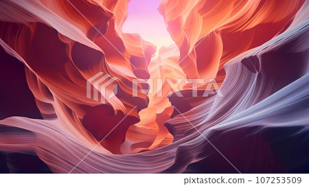 Illustration of a beautiful view of the canyon, USA 107253509