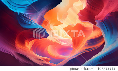 Illustration of a beautiful view of the canyon, USA 107253513