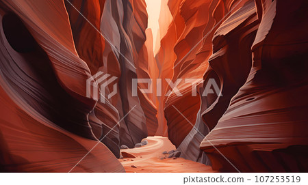 Illustration of a beautiful view of the canyon, USA 107253519