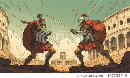 Illustration of beautiful view of Rome, Italy Illustration of beautiful view of Rome, Italy 107253749