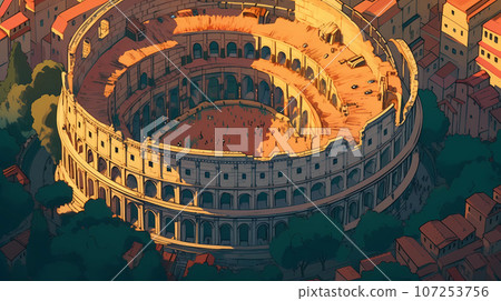 Illustration of beautiful view of Rome, Italy Illustration of beautiful view of Rome, Italy 107253756