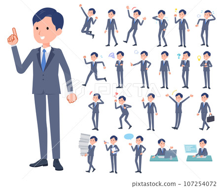 一組表達各種情感的男性銷售顧問 107254072