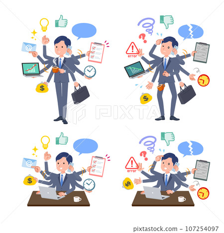 一群男性銷售顧問在辦公室執行多項任務 107254097