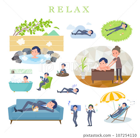 Set of sales consultant men about relaxing Set of sales consultant men about relaxing 107254110