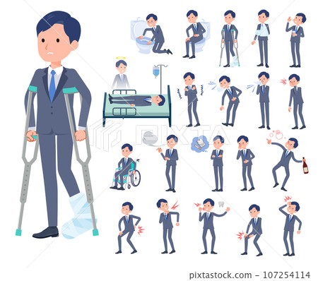 Set of sales consultant men in injured and sick states 107254114