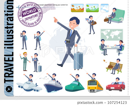 Set of sales consultant men about travel Set of sales consultant men about travel 107254123