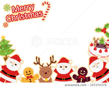 聖誕糖霜餅乾風格框架水平位置 聖誕糖霜餅乾風格框架水平位置 107254379