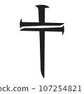 Nail Cross Christian Nail Cross Vector illustrator 107254821