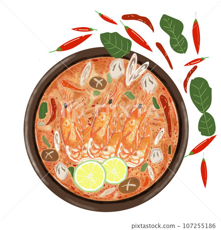 Thai Spicy Shrimp Soup Thai Spicy Shrimp Soup 107255186