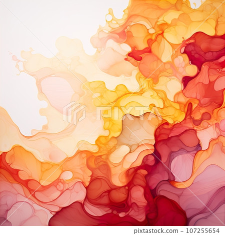 Red and gold abstract watercolor background, paint stains with golden texture strokes Red and gold abstract watercolor background, paint stains with golden texture strokes 107255654