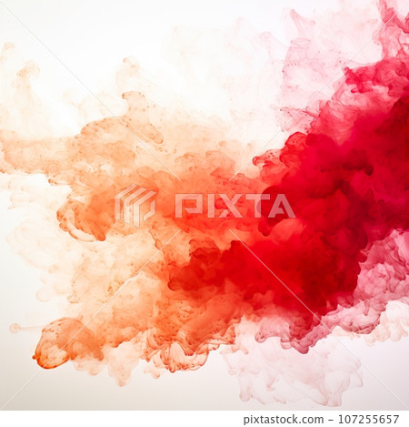 Red and gold abstract watercolor background, paint stains with golden texture strokes 107255657