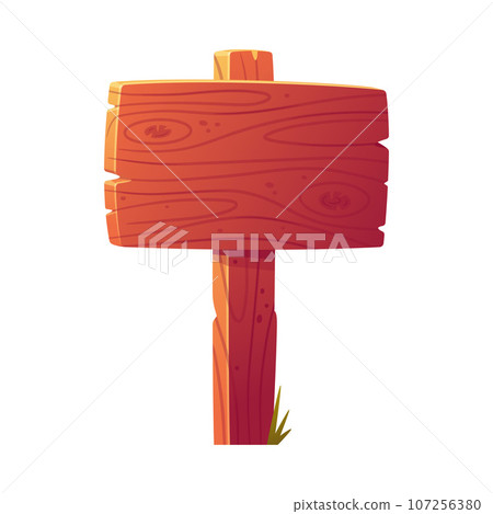 Wooden Pointer and Board on Pole for Direction or Information Vector Illustration Wooden Pointer and Board on Pole for Direction or Information Vector Illustration 107256380
