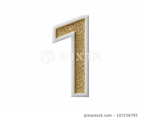 Candle wax digit with shiny gold coating inside Candle wax digit with shiny gold coating inside 107256795