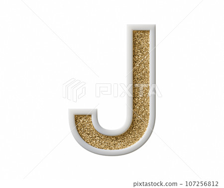 Candle wax letters with shiny gold coating inside 107256812