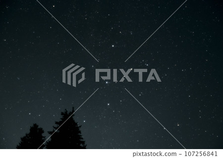 北斗長坂鎮,北方的天空,仙后座升起在樹上 北斗長坂鎮,北方的天空,仙后座升起在樹上 107256841