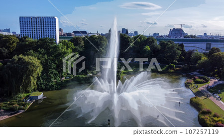 Fantastic fountain in Botanical garden Planten un Blomen. in Hamburg Fantastic fountain in Botanical garden Planten un Blomen. in Hamburg 107257119