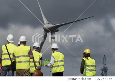 construction site wind power plants in wind farm construction site wind power plants in wind farm 107258256