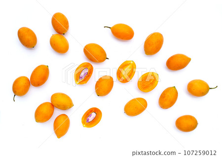 Marian plum fruit isolated on white background Marian plum fruit isolated on white background 107259012