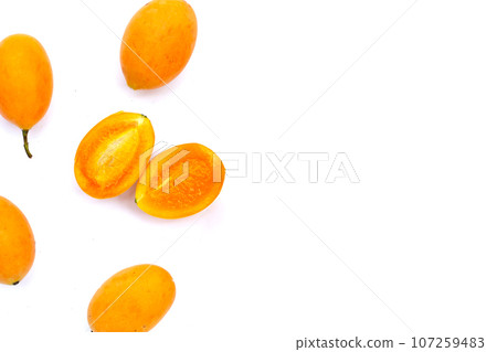 Marian plum fruit isolated on white background 107259483