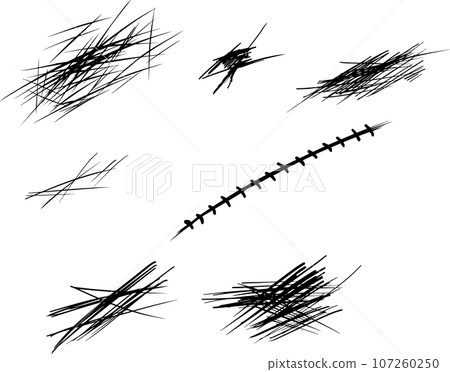 各種刮痕的插圖集 107260250