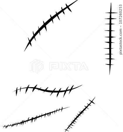 Illustration set of stitches 107260253