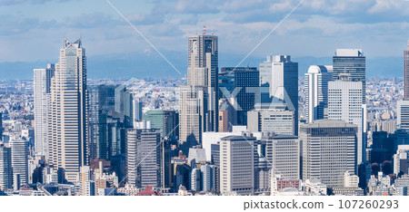 "Tokyo" Shinjuku cityscape and cityscape seen from Shibuya Sky 107260293