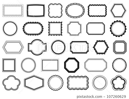 Decorative frame set, frame, heading, title, decorative border, treatment, copy space, material 107260629