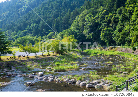 吉田元氣村附近的吉田川水岸修復 仲夏風景 秩父市上吉田 107260842