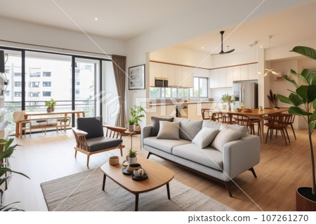 Spacious living room AI generated image AI image Spacious living room AI generated image AI image 107261270