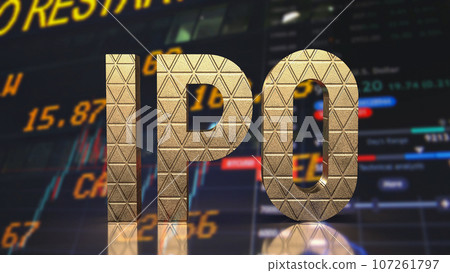 The gold ipo on chart background for Business concept 3d rendering 107261797