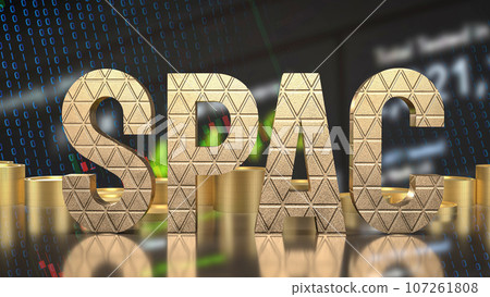 The gold spac on chart for business concept 3d rendering 107261808