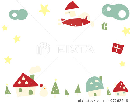 Christmas background frame 08 Town and Santa Christmas background frame 08 Town and Santa 107262348