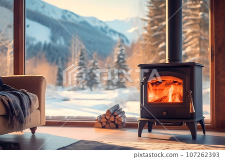 帶有木火爐的時尚客廳 2 AI 生成的圖像 帶有木火爐的時尚客廳 2 AI 生成的圖像 107262393