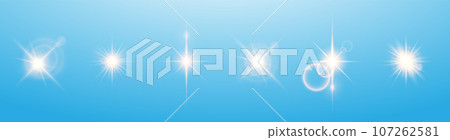 Sparkling and shining stars, bright flashes of lights with radiation. Sparkling and shining stars, bright flashes of lights with radiation. 107262581