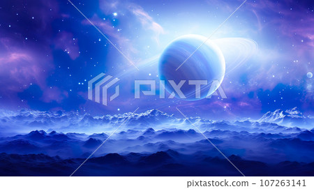 An image of the universe seen from the surface of an unknown star "AI generated image" 107263141