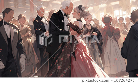 Ballroom dance scene in the ballroom 107264275