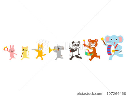 動物軍樂隊：動物們排隊演奏樂器 107264468