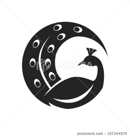 peacock logo template Isolated. Brand Identity. Icon Abstract Vector graphic 107264879