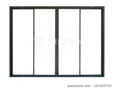 black metallic door frame isolated on white background 107265750