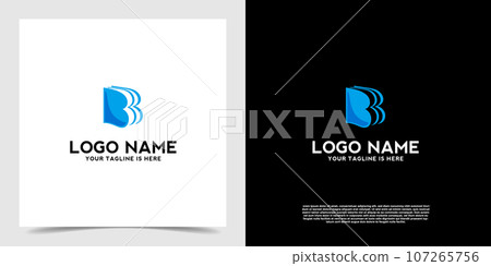 Abstract letter B Initial symbol and education element book logo vector. Education icon logo vector template 107265756