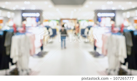 Abstract blur clothing boutique display interior of shopping mall background 107265777